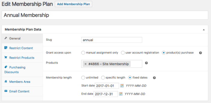 WooCommerce Memberships: Update fixed date plan